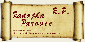 Radojka Parović vizit kartica
